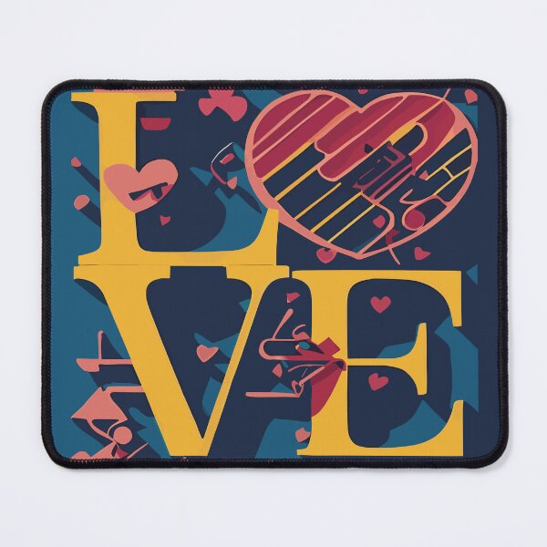 Item preview, Yellow LOVE inscription on a blue background designed and sold by LuckyFamily.