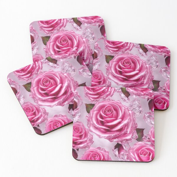 Item preview, Patterns: pink shiny crystal roses designed and sold by VonLogaart.