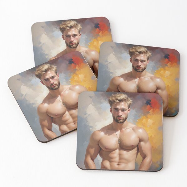 Item preview, sexy guy portrait Wassili Kandinsky inspired background designed and sold by Museum Of Non-Existing Art.