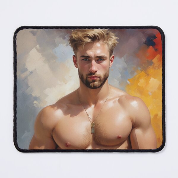 Item preview, sexy guy portrait Wassili Kandinsky inspired background designed and sold by Museum Of Non-Existing Art.