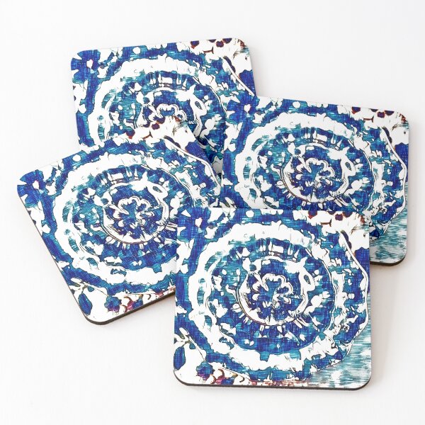 Item preview, Blue mosaic tile print  designed and sold by Susan Gallup.