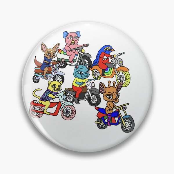 Item preview, Retro Motorcycle Animals designed and sold by NOTSNIW ART.