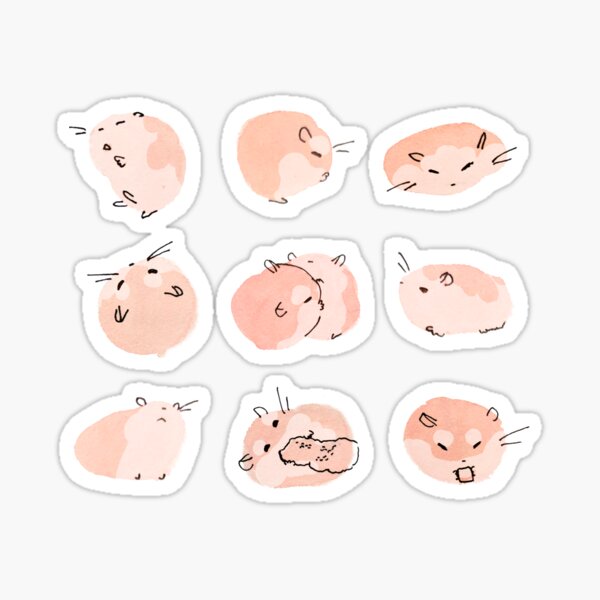 Robo Blobo - Cute Dwarf Hamsters (Square) Sticker