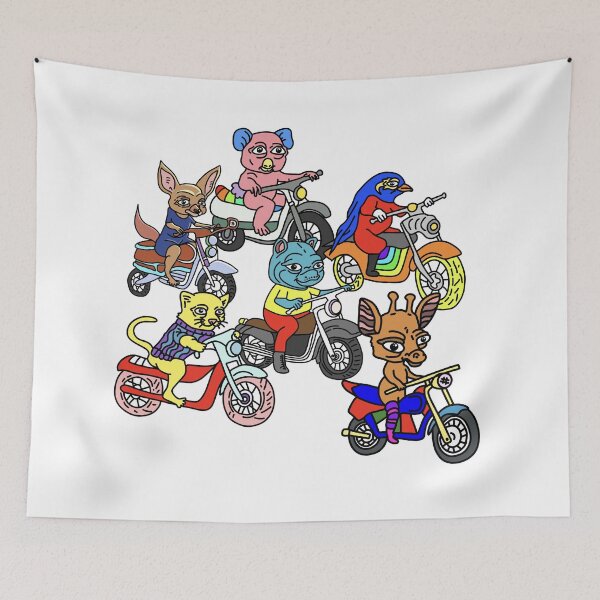 Item preview, Retro Motorcycle Animals designed and sold by NOTSNIW ART.