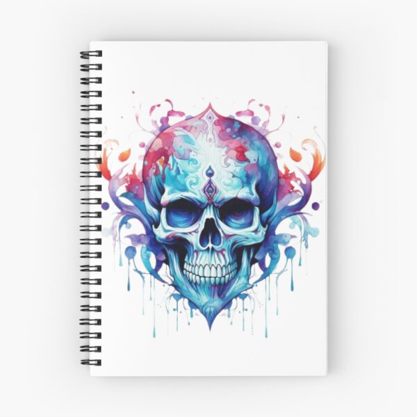 Item preview, skull in watercolors with patterns on hand designed and sold by ale2205.