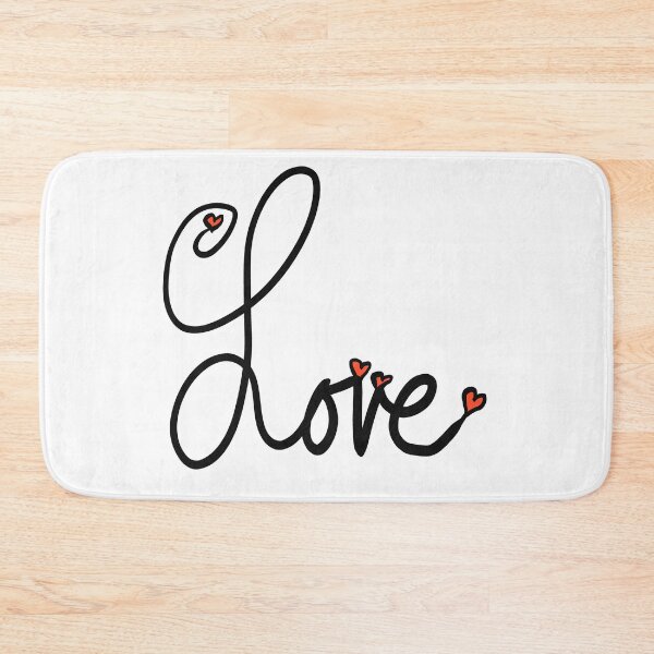 Item preview, Black Cursive Written Word Love with Red Hearts designed and sold by Victoria Lehnard.