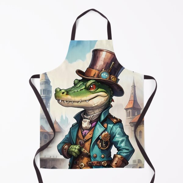 Item preview, Top-Hatted Sentinel: Steampunk Crocodile in the River City designed and sold by SCBlend.