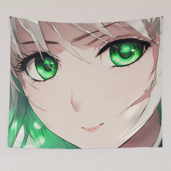 Artikelvorschau, Grüne Augen des japanischen Aime-Mädchens entworfen und verkauft von TrendShopToday.