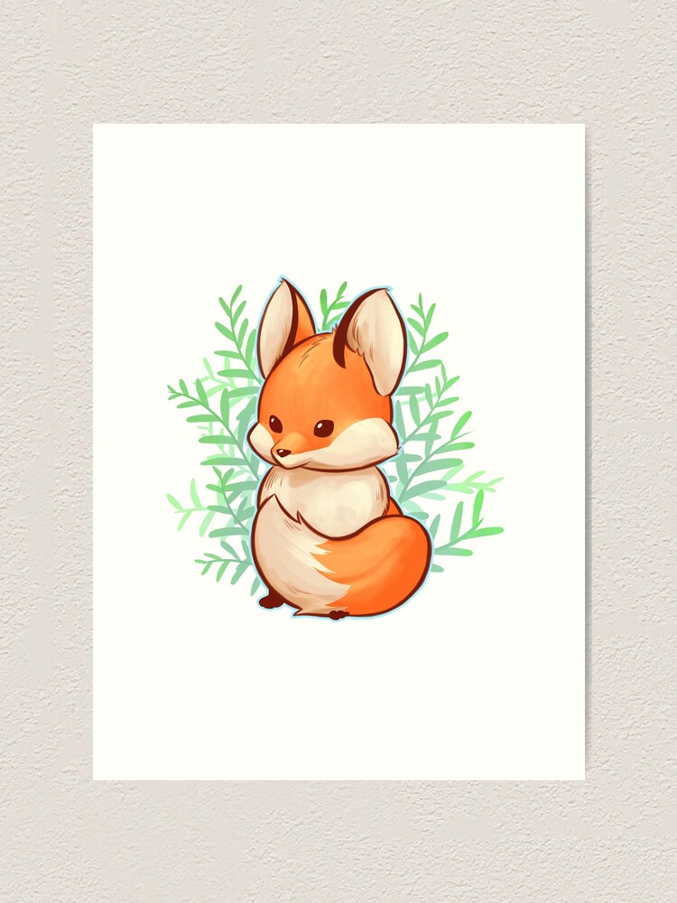 Wall Art Print, cute tiny fox.