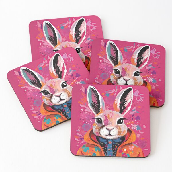 Item preview, Watercolor Rabbit in Colorful Coat Animal Portrait designed and sold by GulDesignCo.