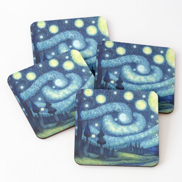 Item preview, Blue Starry Night - Magic Mushroom Forest #13 designed and sold by Scarlet Swan.