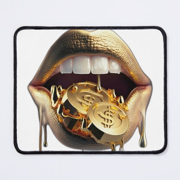 Item preview, mouth with leaking gold designed and sold by WrzechuART.