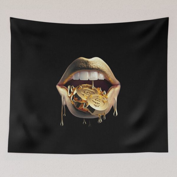 Item preview, mouth with leaking gold designed and sold by WrzechuART.