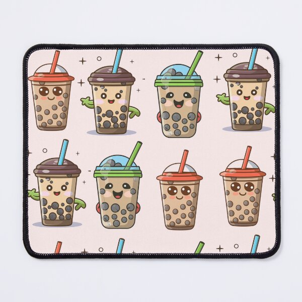 Artikelvorschau, Kawaii lächelndes Bubble Tea-Muster entworfen und verkauft von PatternInArt.