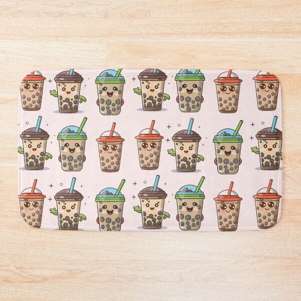 Artikelvorschau, Kawaii lächelndes Bubble Tea-Muster entworfen und verkauft von PatternInArt.