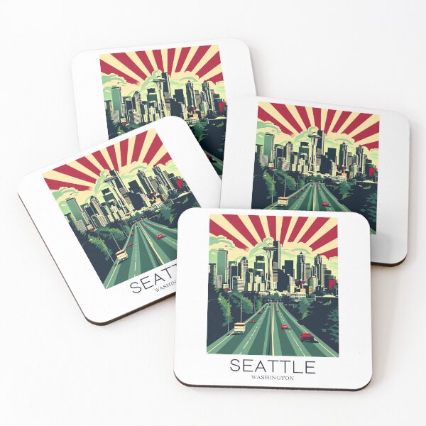Item preview, A Pop Art Travel Print of Seattle - Washington - US designed and sold by StudioRedKoala.