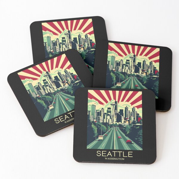 Item preview, A Pop Art Travel Print of Seattle - Washington - US designed and sold by StudioRedKoala.