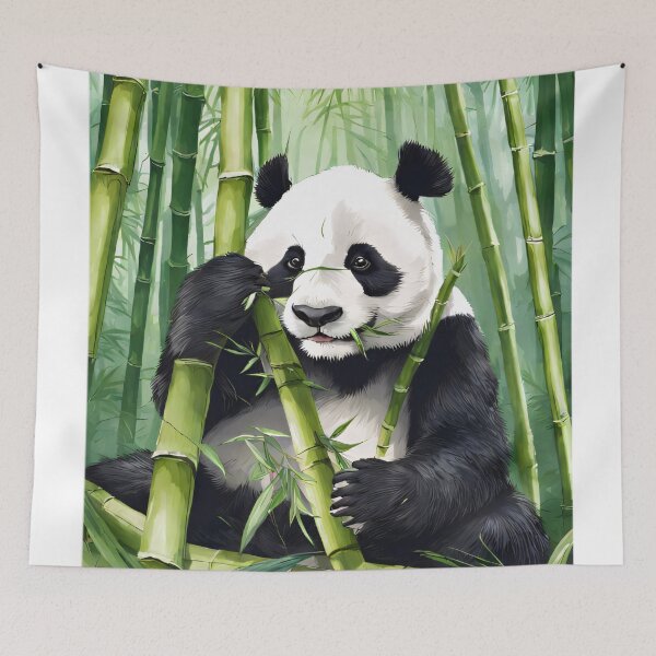 Aperçu de l'œuvre Magnifique panda mangeant du bambou ! créée et vendue par Purple Moon.