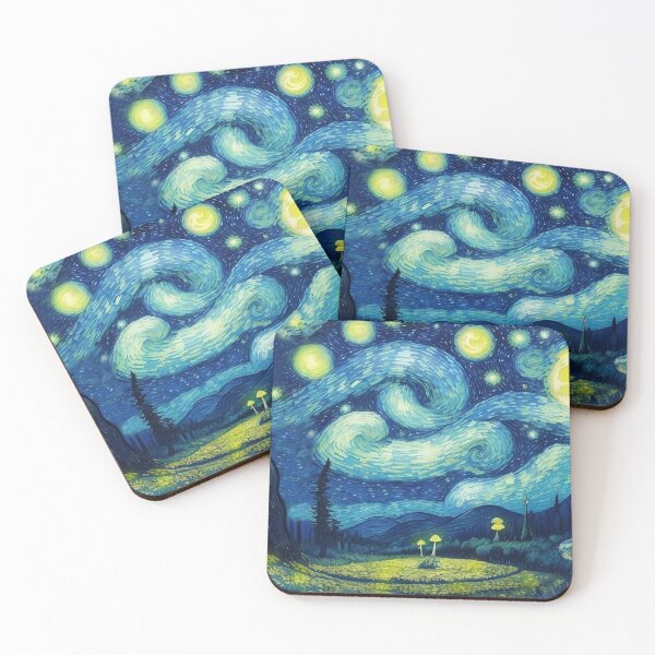 Item preview, Blue Starry Night - Magic Mushroom Forest #14 designed and sold by Scarlet Swan.