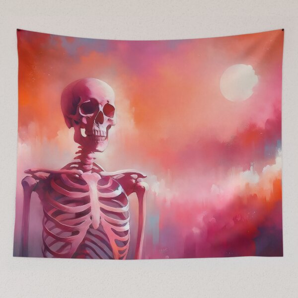 Item preview, Contemplative Skeleton - Abstract Sunset Reflection Art designed and sold by ElLocoMus.