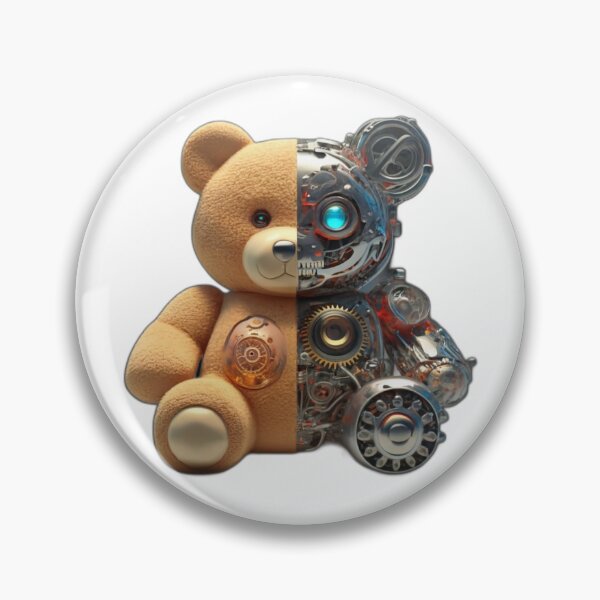 Item preview, half and half mechanical teddy bear designed and sold by WrzechuART.