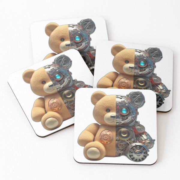 Item preview, half and half mechanical teddy bear designed and sold by WrzechuART.