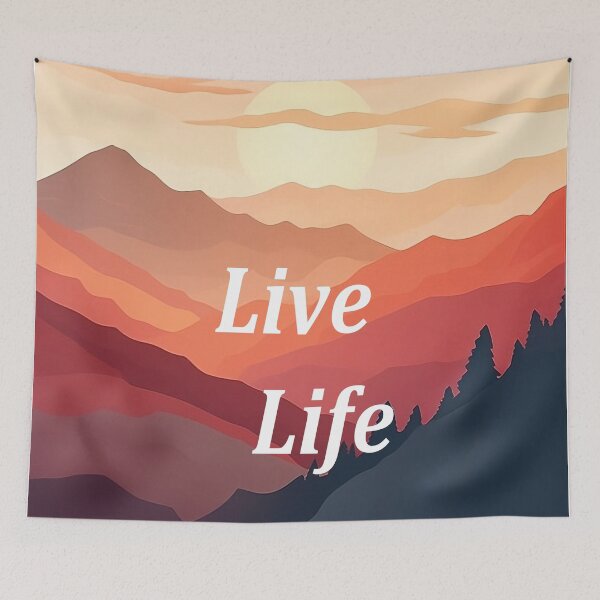 Item preview, Live Life - Inspirational Mountain Range - Digital Art designed and sold by SnoopyTF.