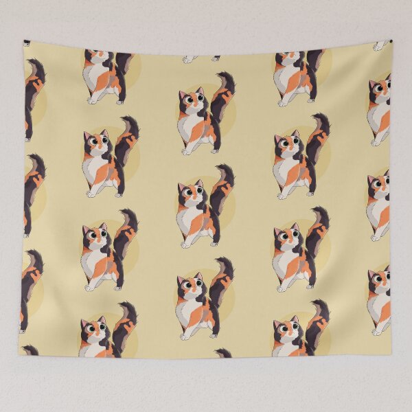 Item preview, Calico cat yellow background designed and sold by PacocaStore.