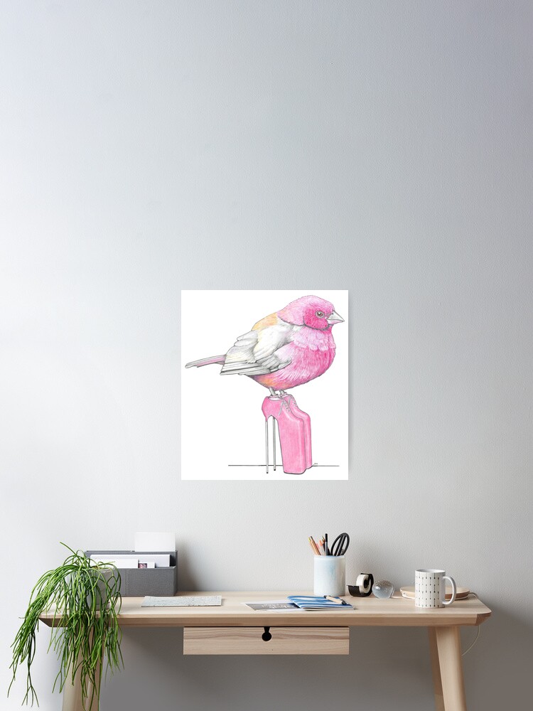 Thumbnail 2 of 3, Poster, Firefinch in Very High Heels designed and sold by JimsBirds.