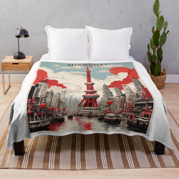 Item preview, Shanghai China Vintage Poster Tourism 2 designed and sold by TravelersGems.
