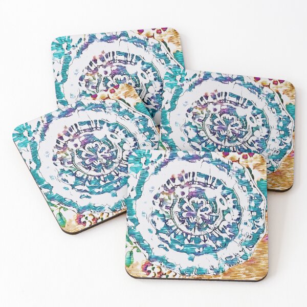 Item preview, Turquoise “mosaic” pattern designed and sold by Susan Gallup.