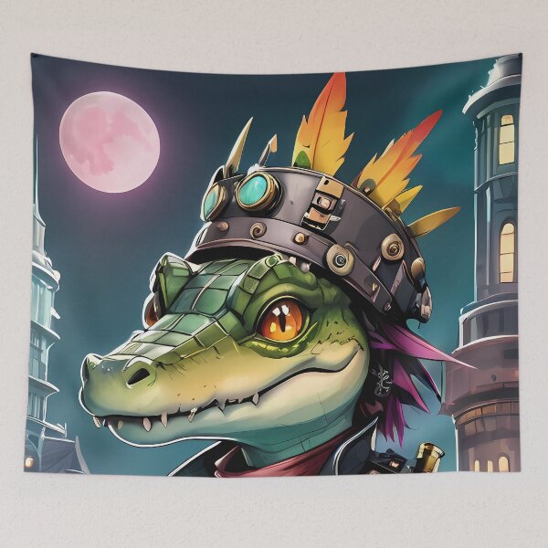 Item preview, Crimson Nocturne: Steampunk Crocodile in the Victorian City designed and sold by SCBlend.