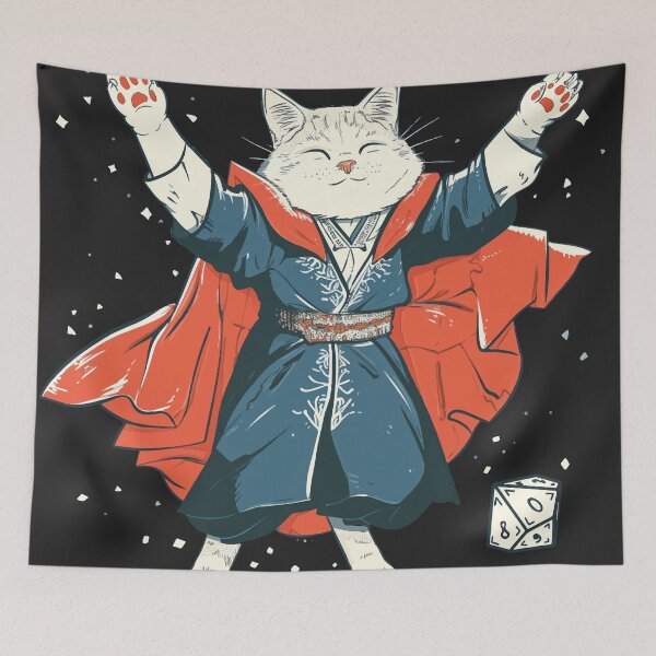 Item preview, The Dungeon Meowster - Retro DnD Player Cat Lover, Cat Pun, Cat Meme designed and sold by PrintShangri-La.