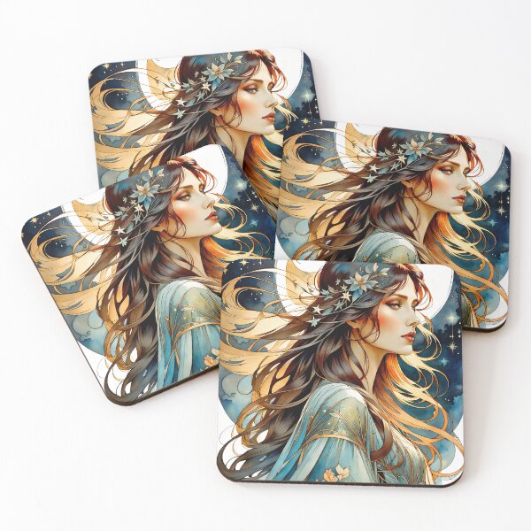 Item preview, Lady and the Moon designed and sold by Kallak-AI-Art.