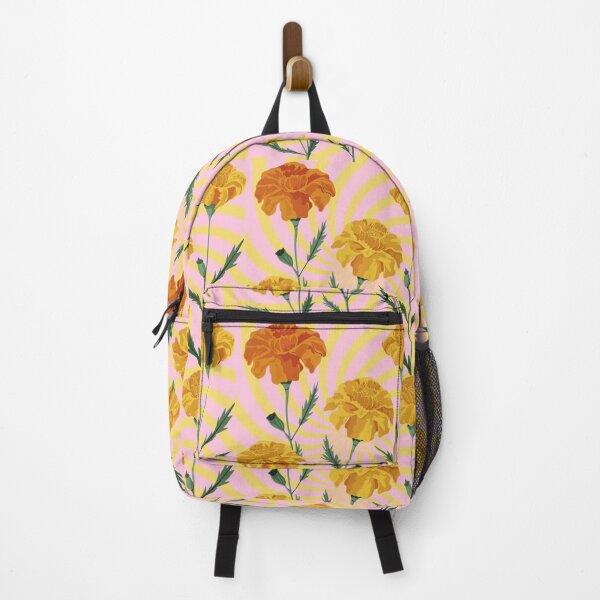 Item preview,  Orange and Yellow Marigold Flowers Pattern on Retro Swirl designed and sold by PatternInArt.