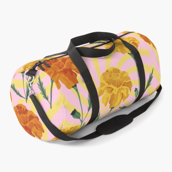 Item preview,  Orange and Yellow Marigold Flowers Pattern on Retro Swirl designed and sold by PatternInArt.