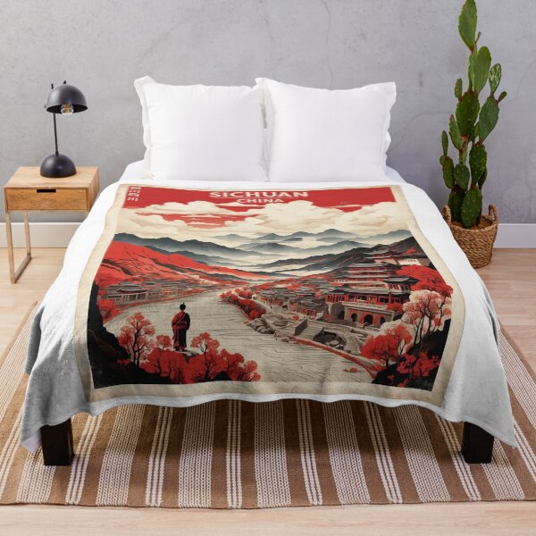 Item preview, Sichuan China Vintage Poster Tourism  designed and sold by TravelersGems.