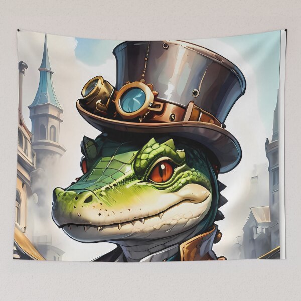 Item preview, Gentleman of Gears: Steampunk Crocodile in the Victorian Metropolis designed and sold by SCBlend.