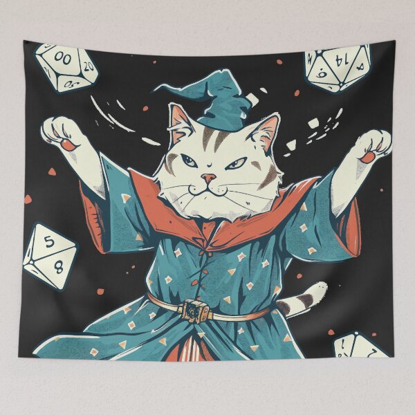 Item preview, The Dungeon Meowster - Retro DnD Player Cat Lover, Cat Pun, Cat Meme designed and sold by PrintShangri-La.
