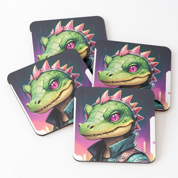 Item preview, Neon Byte: Cyberpunk Crocodile in the Electric Abyss designed and sold by SCBlend.