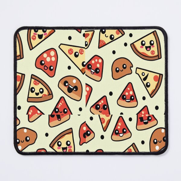 Item preview, Kawaii Smiling Pizza Slice Pattern designed and sold by PatternInArt.