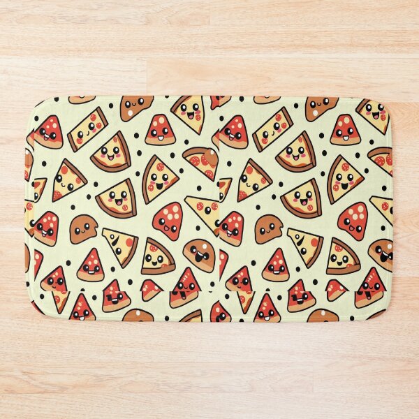 Item preview, Kawaii Smiling Pizza Slice Pattern designed and sold by PatternInArt.
