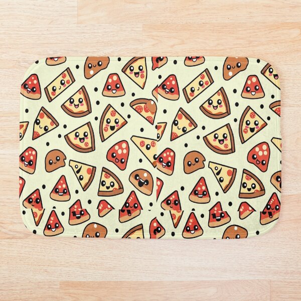 Item preview, Kawaii Smiling Pizza Slice Pattern designed and sold by PatternInArt.