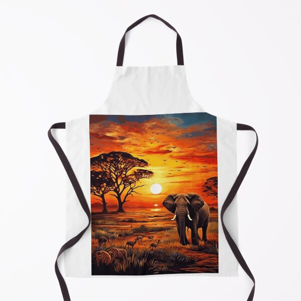 Item preview, African savannah wildlife, sunset background, realistic elephants, vivid colors, detailed designed and sold by Similce.