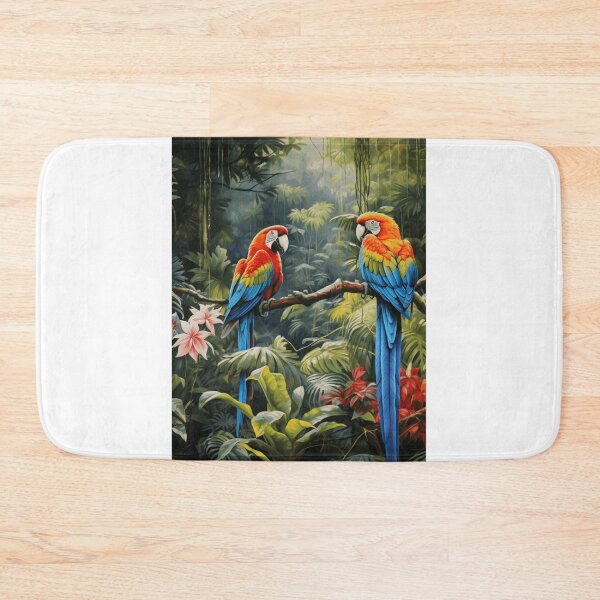 Item preview, Tropical rainforest, vibrant colors, exotic birds, lush vegetation, realistic, detailed, immersive designed and sold by Similce.