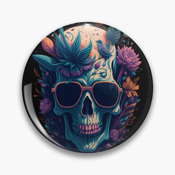 Item preview, Enchanted Nature Skull - Artistic Floral and Fauna designed and sold by AlphaTeez.
