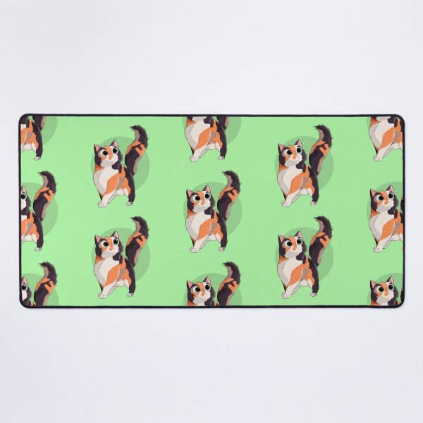 Aperçu de l'œuvre Chat Calico fond vert créée et vendue par PacocaStore.