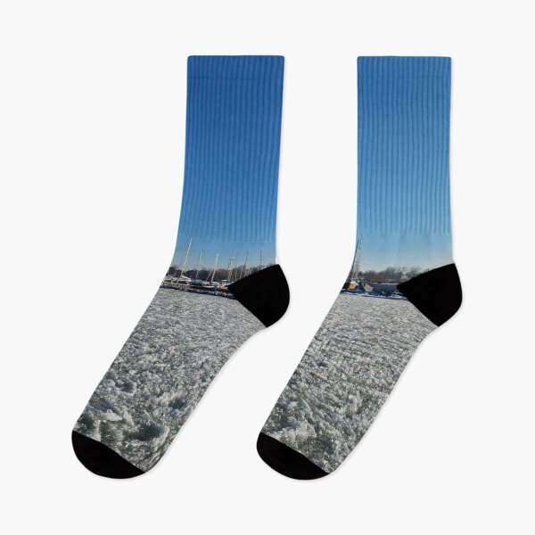 Item preview, Icy Lake with Vessels Relaxing, from Outside of the Pier designed and sold by Gaboro.