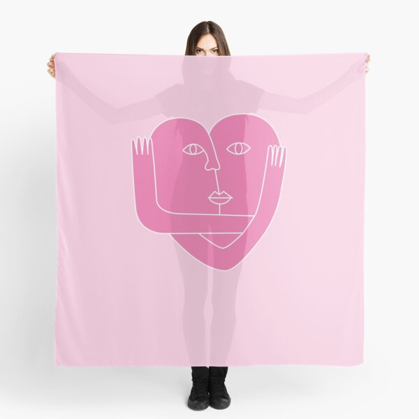 Pink Love Hearts Kisses and Hugs Scarf
