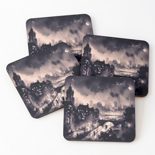 Item preview, 50s Noir poster Night City [Watercolor] designed and sold by RESToRAPTOR.